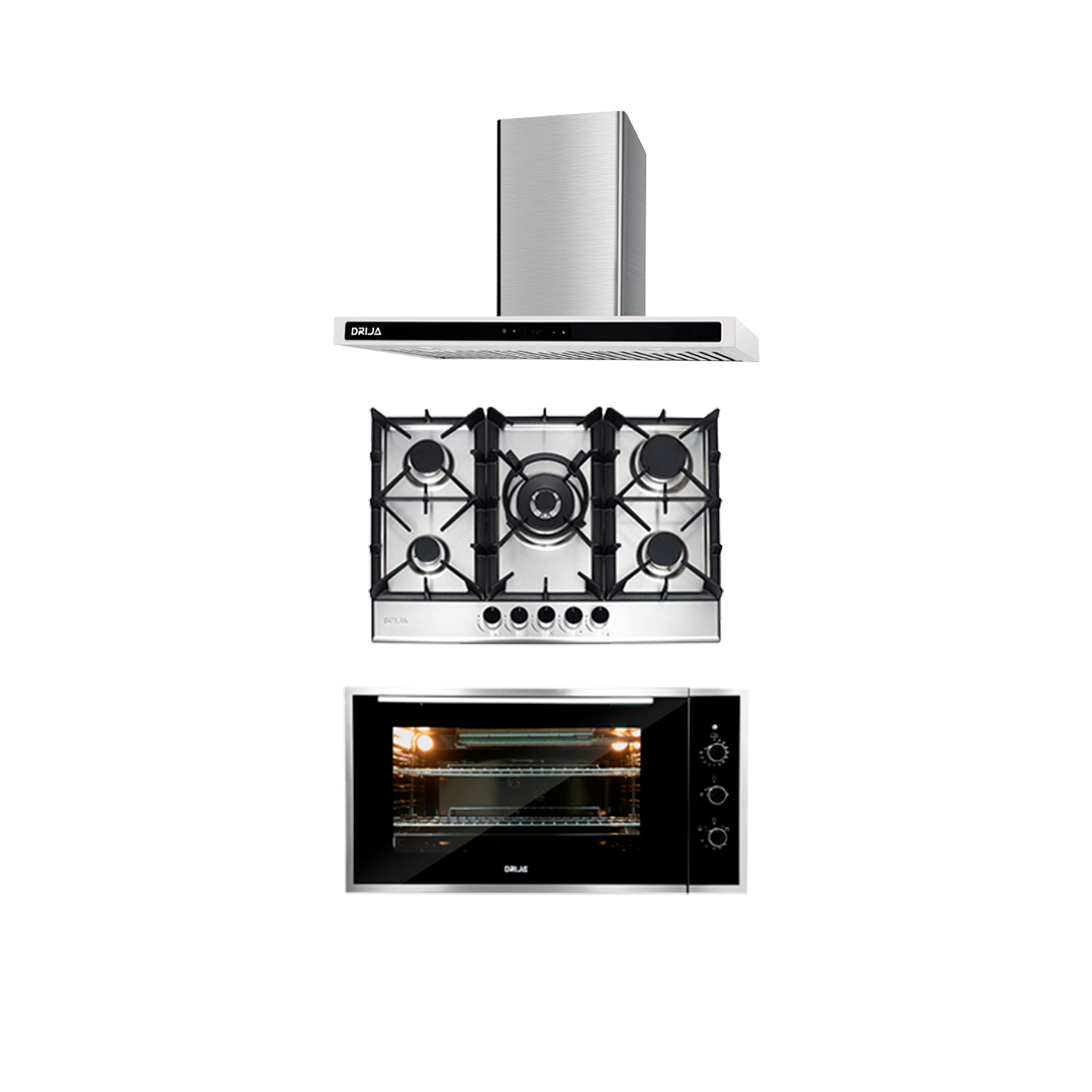 COMBO B PREMIUM - DRIJA - 90CM / 36” - STEEL (Stove, Oven and Extracto