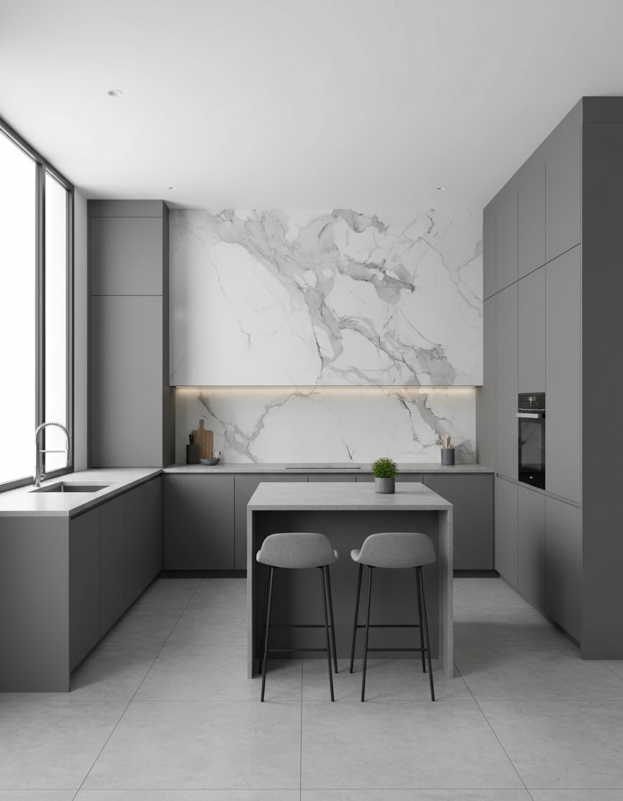 LÁMINA DE MÁRMOL PVC – BLANCO VENATO – BRILLANTE – 1220×2800×3 MM – 3.41M²