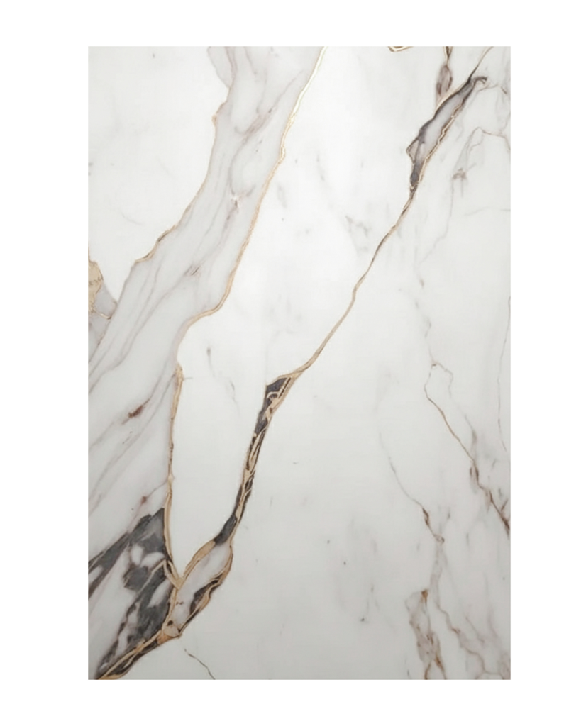UVPVC MARBLE - CREAM MARBLE WHITE - 1.22MX 2.80MX 4 MMB - GLOSSY