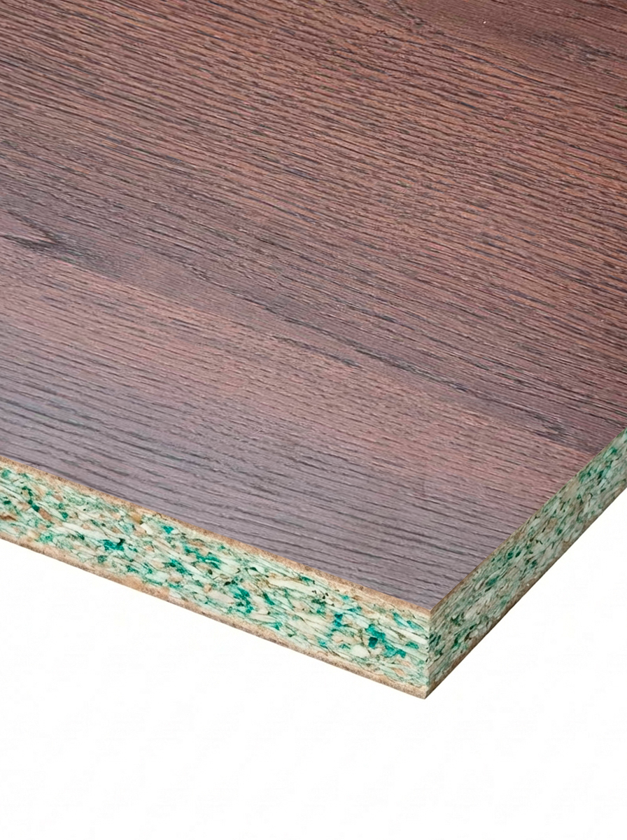 TABLERO MELAMINA AGLOMERADO HIDRÓFUGO HMR - NOGAL OSCURO - 1220×2750 – 16MM / 18MM – TAPACANTOS Y CANTOS DISPONIBLES