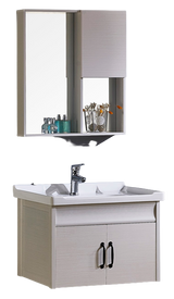 MUEBLE DE BAÑO ALUMINIO + FIBRA DE CARBON CON ESPEJO Y LAVAMANO