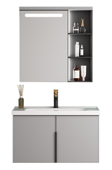 Mueble De Baño + Espejo Led De Aluminio 80 cm