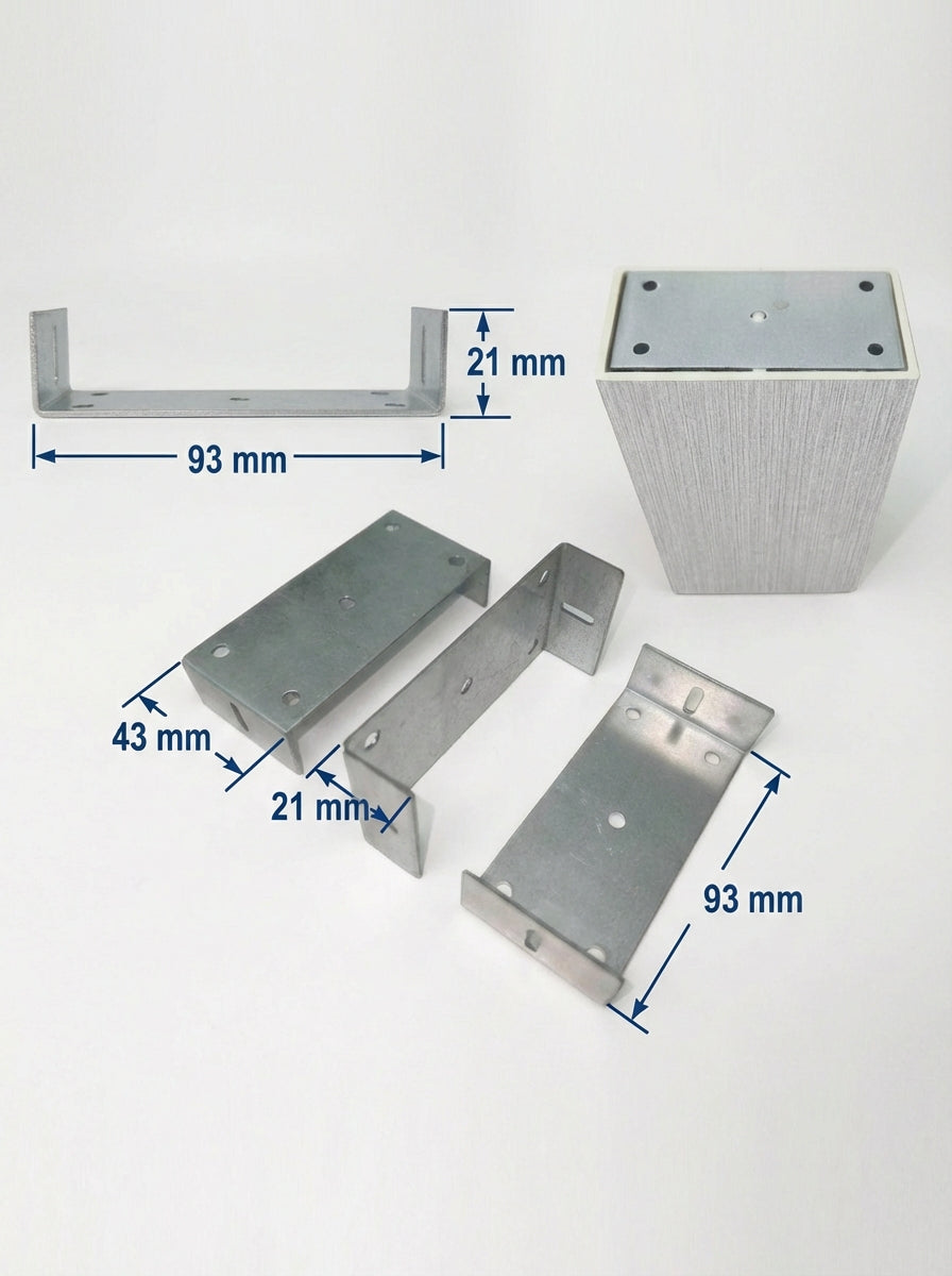 CONECTOR A MURO TIPO U - ACERO GALVANIZADO - 100×50 MM