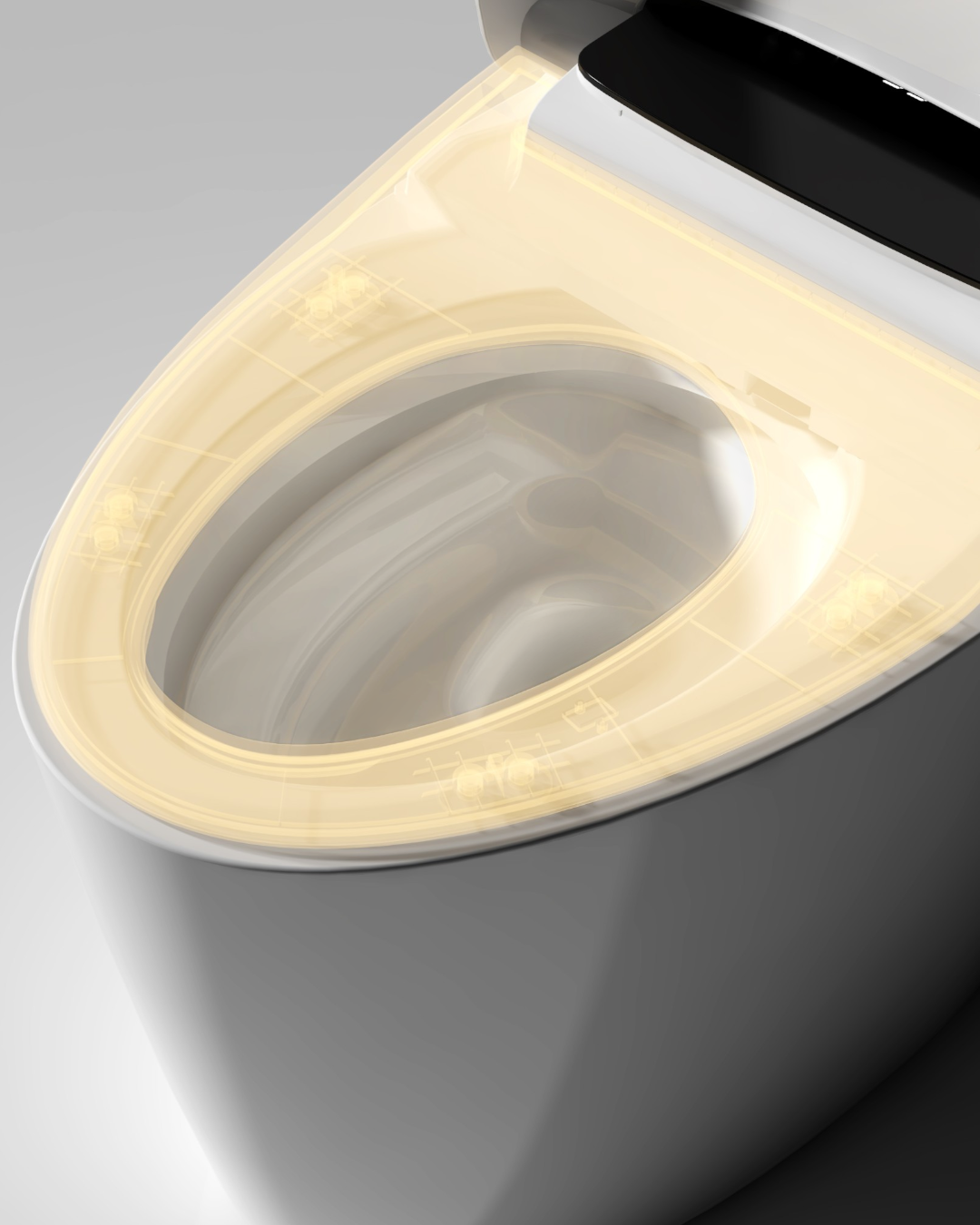 INODORO INTELIGENTE DE PISO CON BIDET, SECADO Y CONTROL REMOTO 680X420X470MM S-TRAP 300MM 951E-WC