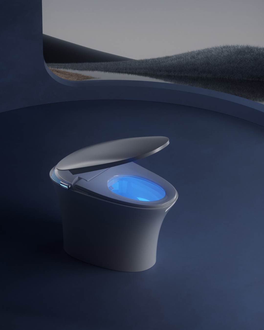 INODORO INTELIGENTE DE PISO CON SECADO Y CONTROL REMOTO 700X420X480MM S-TRAP 300MM G8E-WC