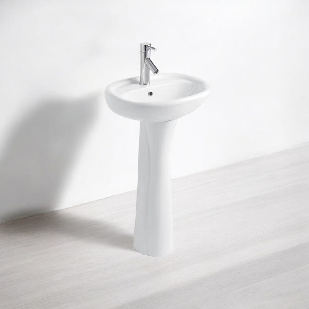 White toilet with two symphonic pieces