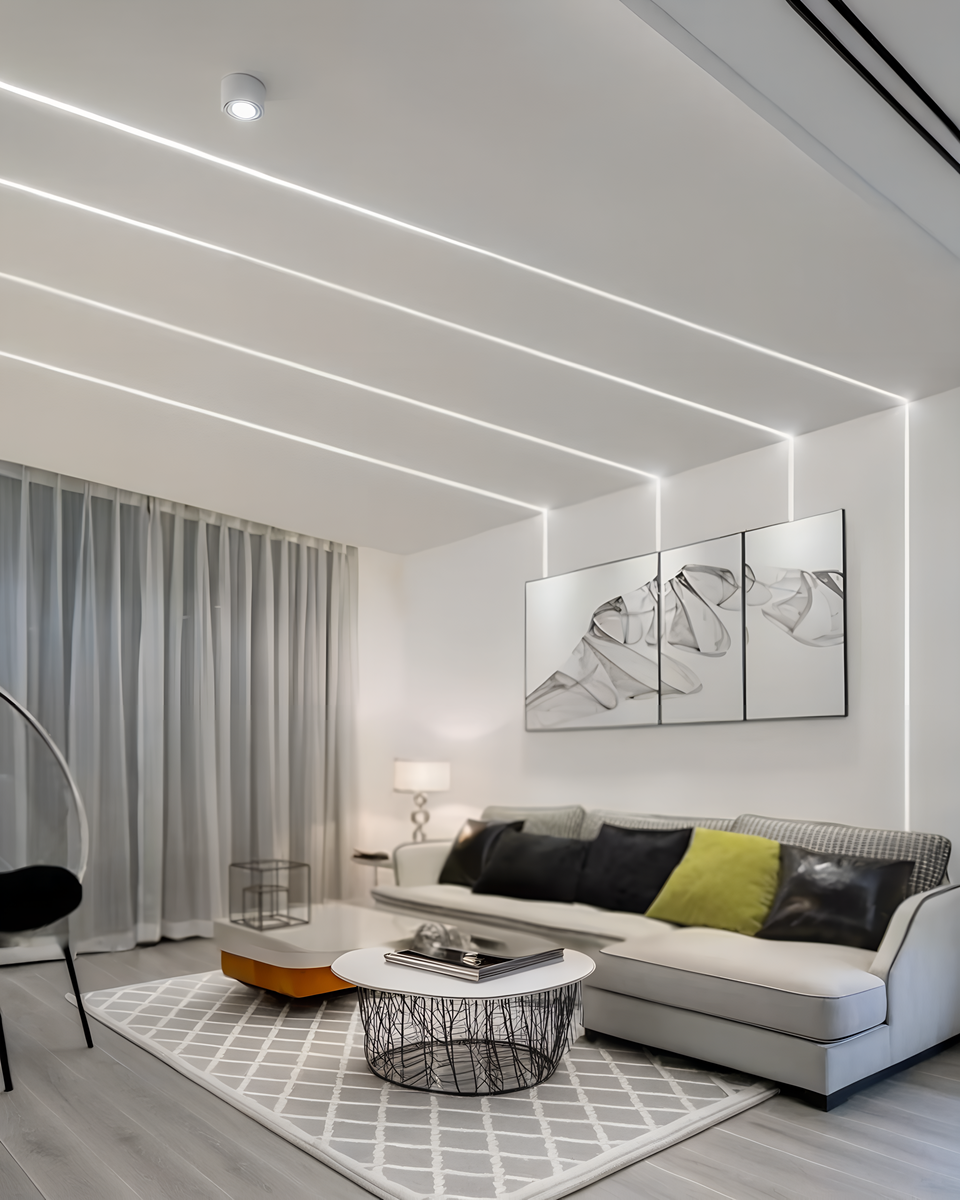 PERFIL DE CONEXIÓN CENTRAL CON DIFUSOR PARA TIRA LED - ALUMINIO