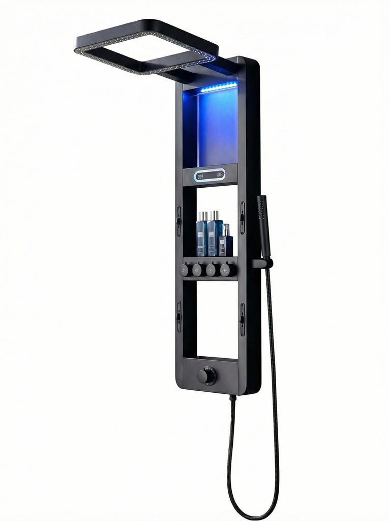 PANEL DE DUCHA PREMIUM EN ACERO INOXIDABLE 304 NEGRO – RESISTENTE A LA CORROSIÓN (1200×360 MM) – YB-6000-2