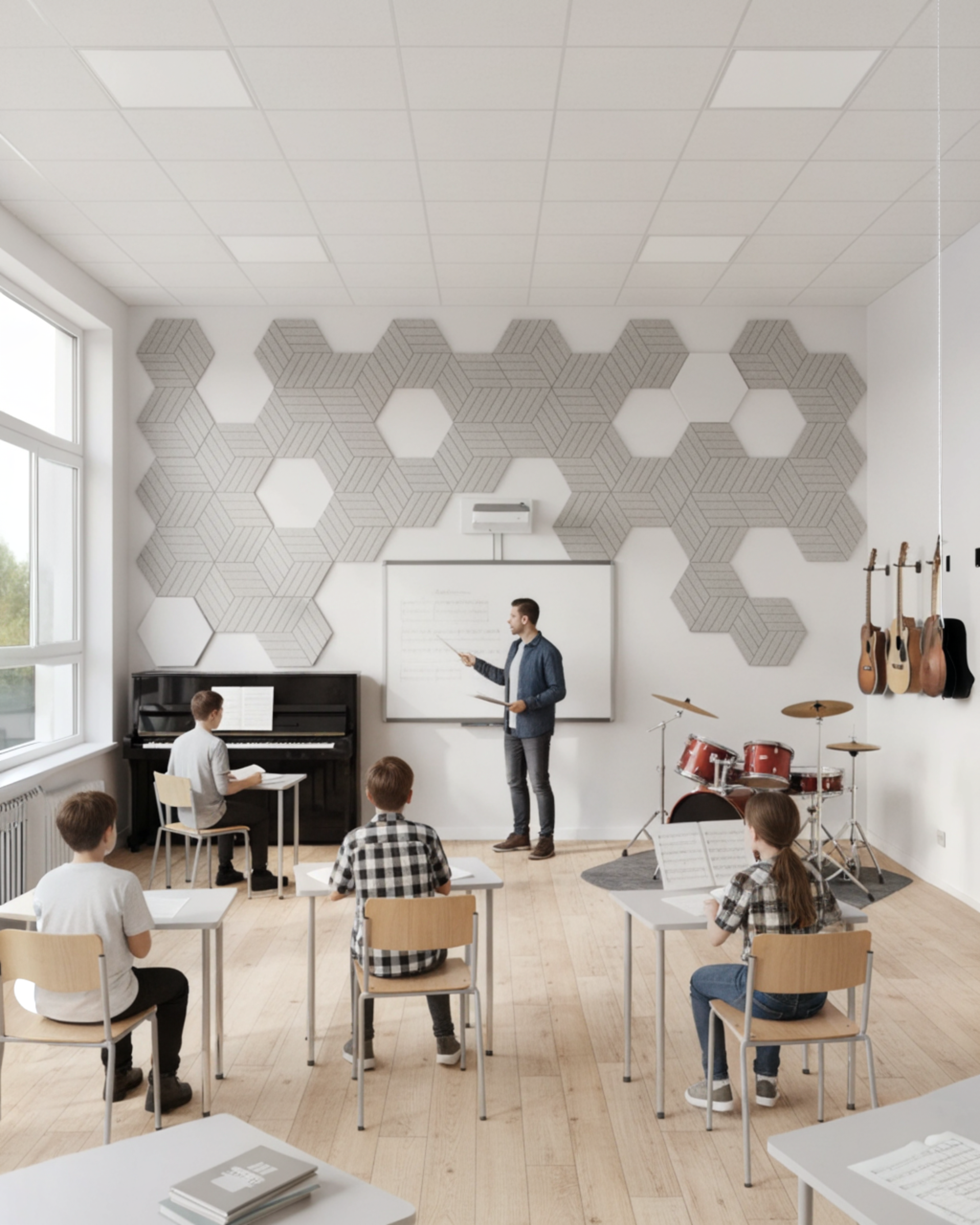 PANEL ACÚSTICO DE POLIÉSTER CAMEL OSCURO 40×40 CM – 8 MM