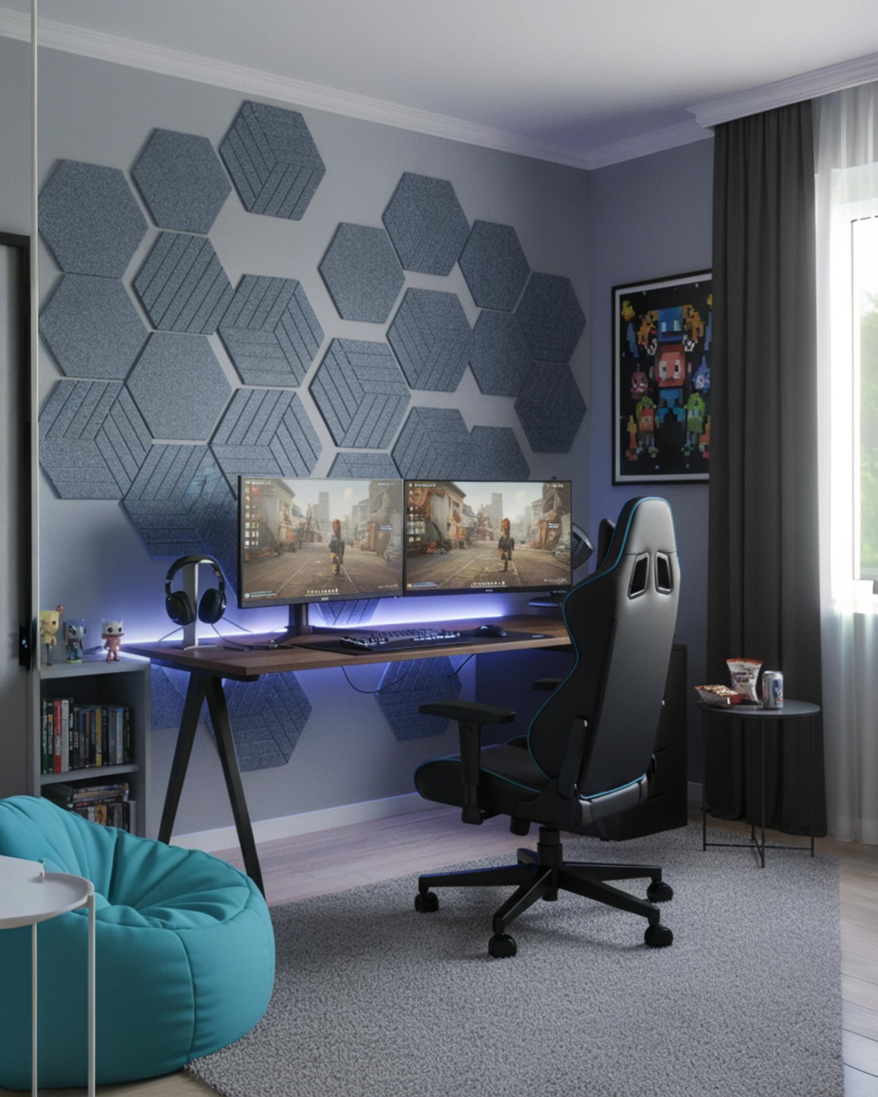 PANEL ACÚSTICO DE POLIÉSTER NEGRO SÉSAMO 40×40 CM – 8 MM