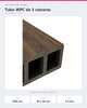 TUBO WPC EXTERIOR DE 3 CÁMARAS 2900×90×40MM | ELM | BOLSA 4 PIEZAS