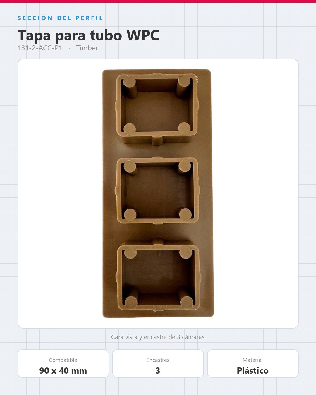 TAPA PARA TUBO WPC 90×40MM | TIMBER