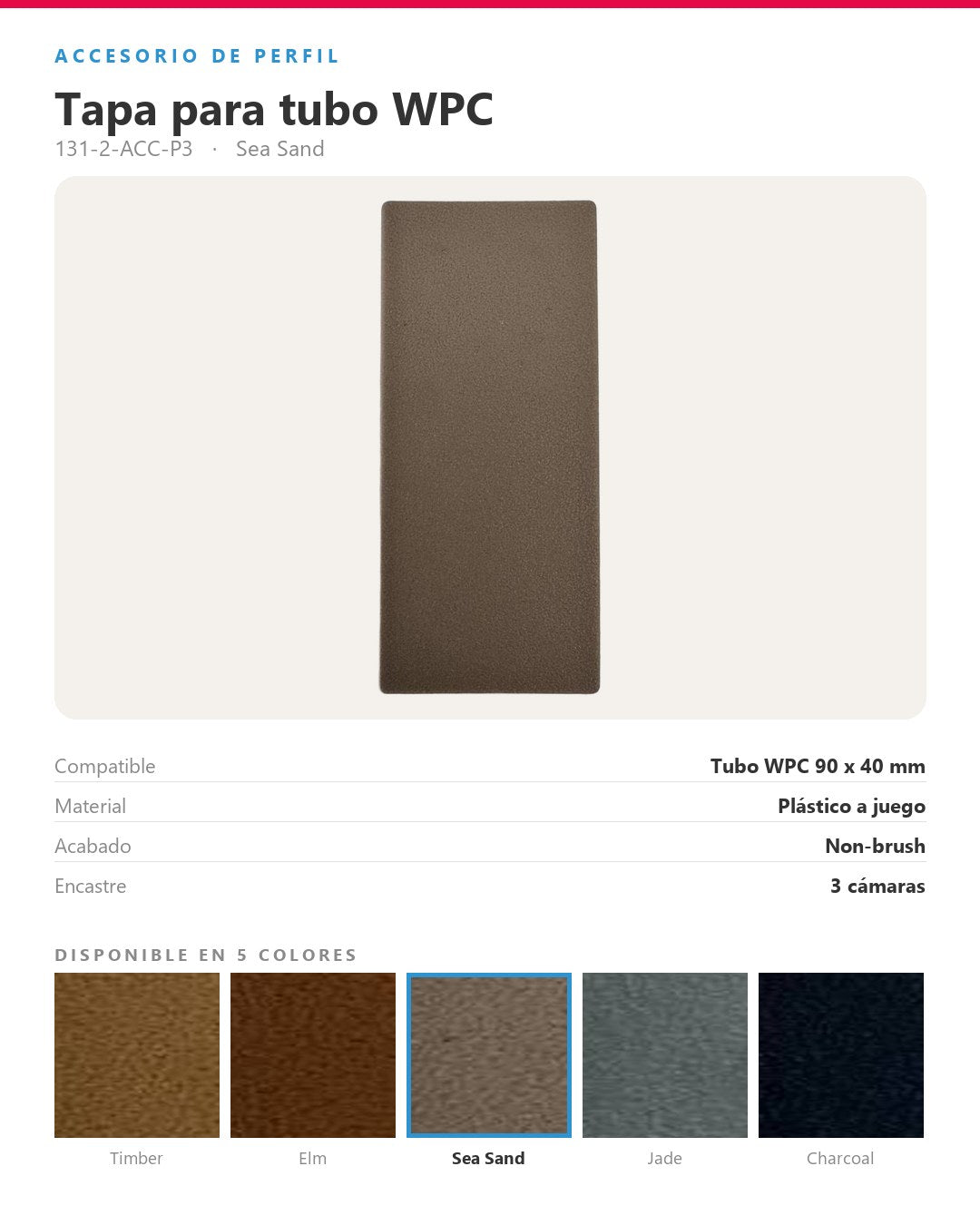 TAPA PARA TUBO WPC 90×40MM | SEA SAND