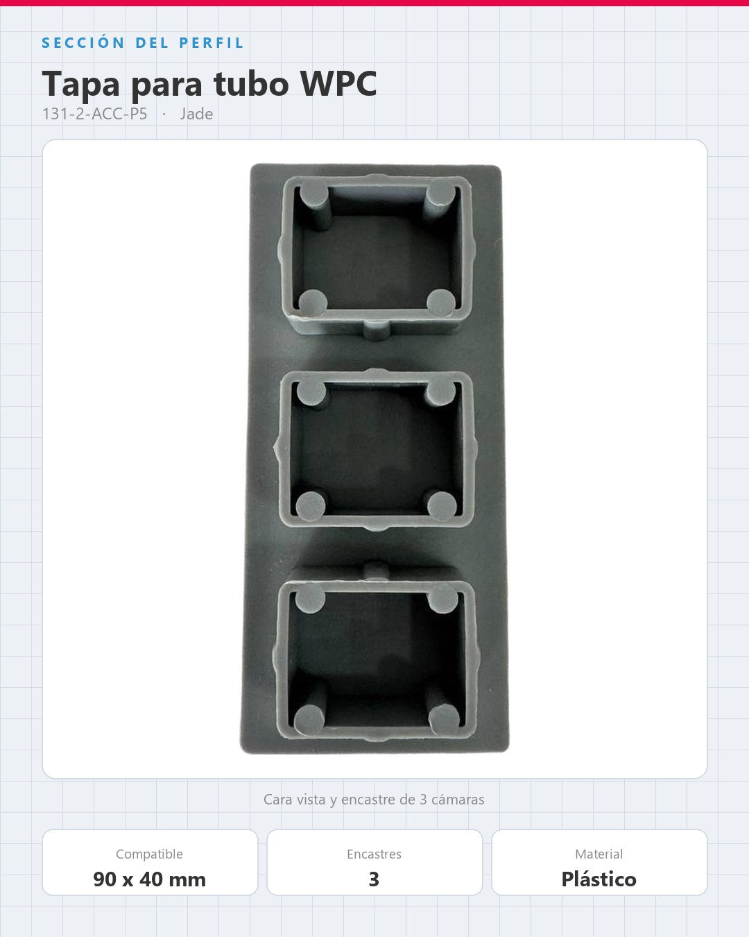 TAPA PARA TUBO WPC 90×40MM | JADE