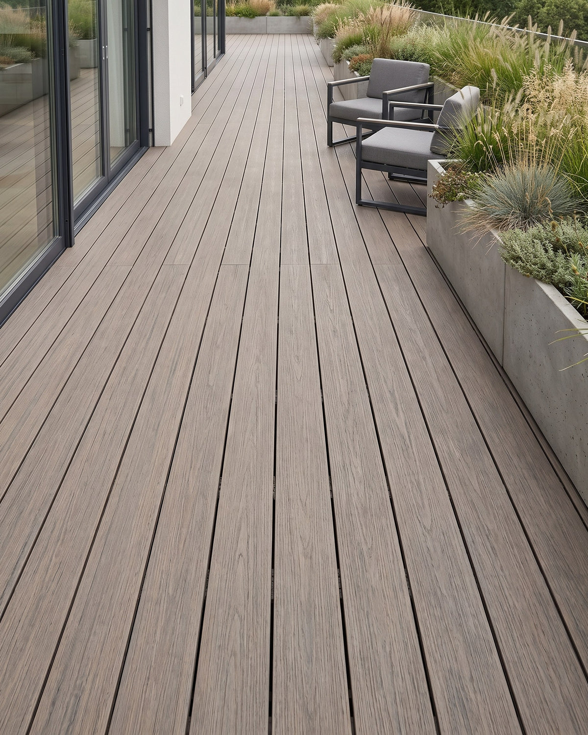 PISO DECK WPC EXTERIOR 2900×140×22MM | SEA SAND | BOLSA 3 PIEZAS