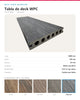 PISO DECK WPC EXTERIOR 2900×140×22MM | CHARCOAL | BOLSA 3 PIEZAS