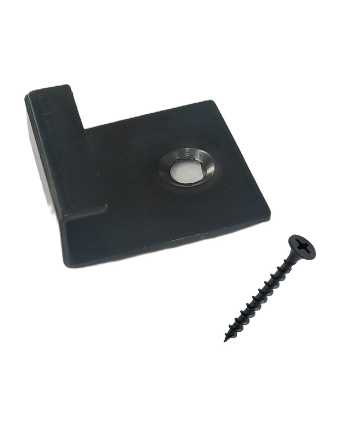 CLIP INICIAL DE ACERO INOXIDABLE PARA PISO DECK WPC | NEGRO