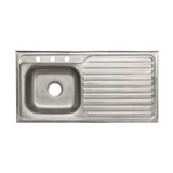 FREGADOR INDIVIDUAL CON MESON - 31.5" X 20" X 6" - IZQUIERDA - ACERO INOXIDABLE 304
