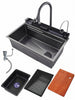 FREGADOR ACERO INOXIDABLE 304 NEGRO 835X508X228MM ESPESOR 3.0+1.0MM CON ACCESORIOS