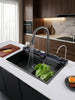 FREGADOR ACERO INOXIDABLE 304 NEGRO 835X508X228MM ESPESOR 3.0+1.0MM CON ACCESORIOS
