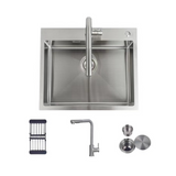 FREGADOR INDIVIDUAL MODERNO - 610 X 480 X 220MM - ACERO INOXIDABLE 201-2419