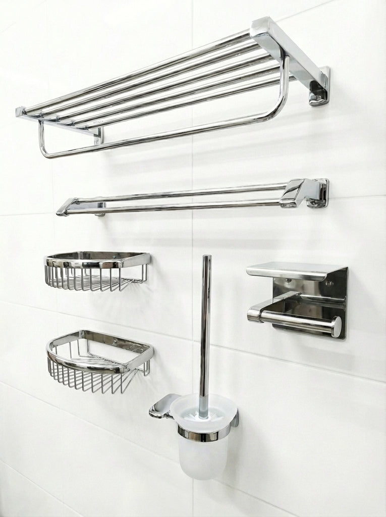 Set / Juego de Accesorios para Baño en Acero Inoxidable 304 | Kit Completo | Anticorrosión