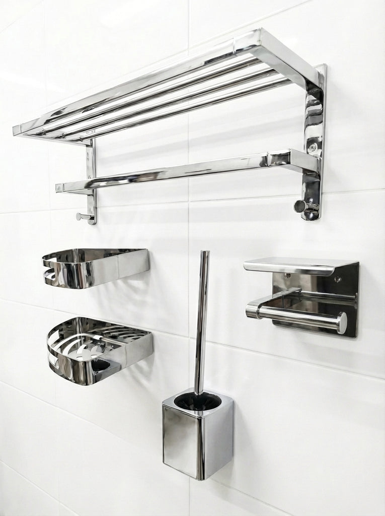 Juego de Accesorios de Baño Completo | Set en Acero Inoxidable 304 | Resistente a Humedad