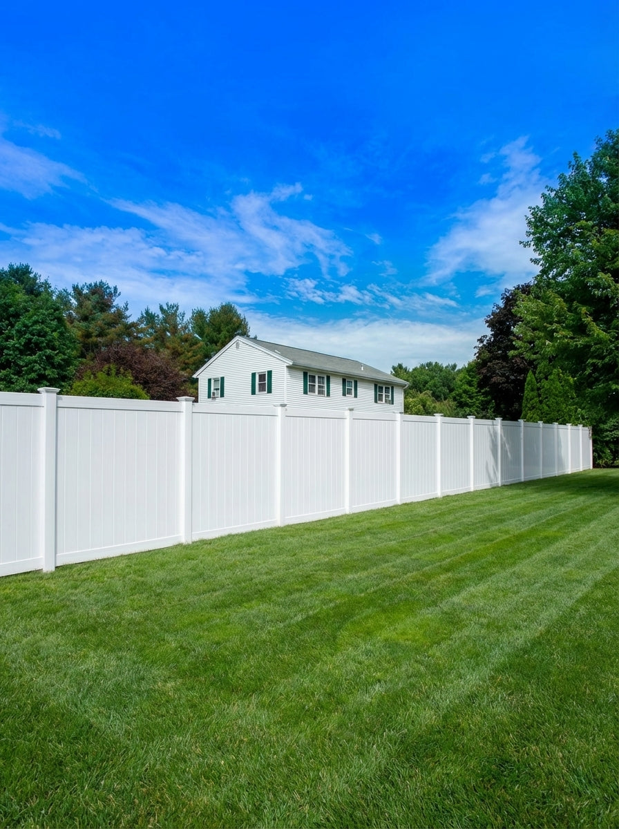 CERCA DE PVC BLANCA 6FT X 8FT CON ACCESORIOS COMPLETOS PANEL INCLUYE POSTE Y RIELES
