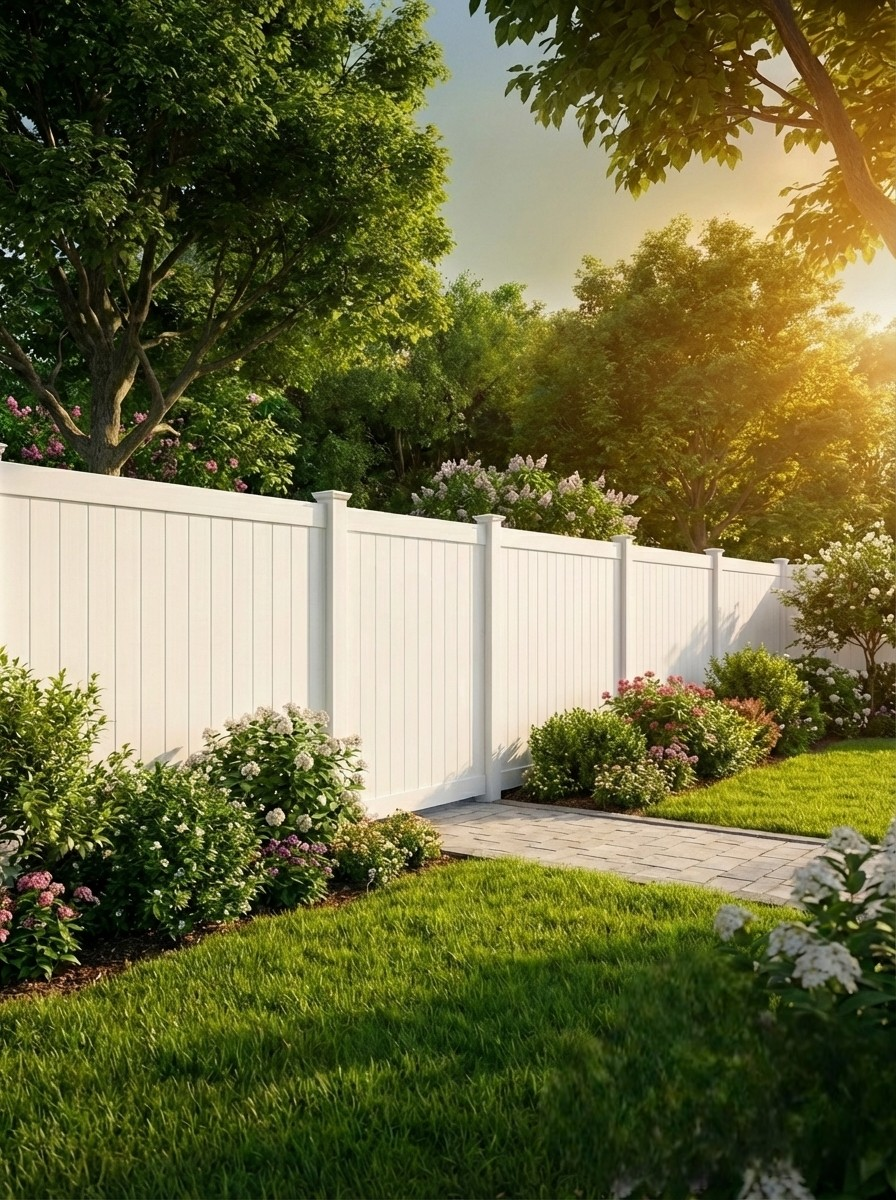 CERCA DE PVC BLANCA 6FT X 8FT CON ACCESORIOS COMPLETOS PANEL INCLUYE POSTE Y RIELES