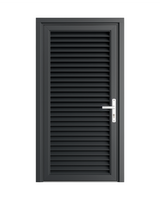 PUERTA DE ALUMINIO TIPO LOUVERS - 97CM X 2.15M - GRIS OSCURO
