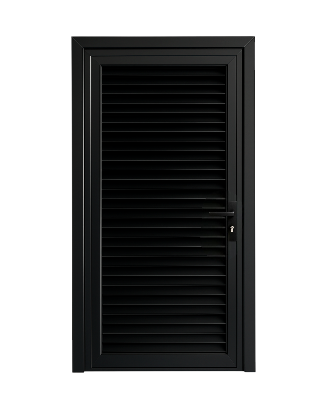 PUERTA DE ALUMINIO TIPO LOUVERS - 97CM X 2.15M - NEGRO