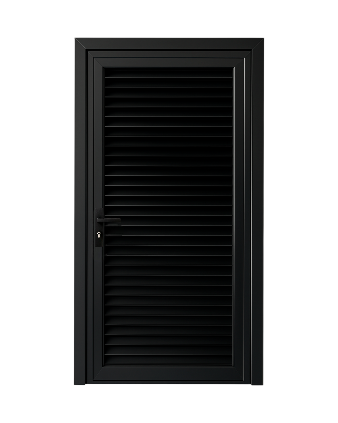 PUERTA DE ALUMINIO TIPO LOUVERS - 97CM X 2.15M - NEGRO
