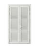 PUERTA DOBLE DE ALUMINIO TIPO LOUVERS - 1.20M X 2.15M - BLANCO - DERECHA