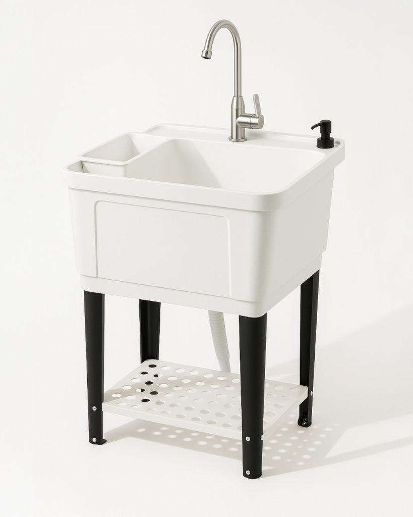 TINA DE LAVANDERÍA - PLÁSTICO - 50*48*84CM - BLANCO