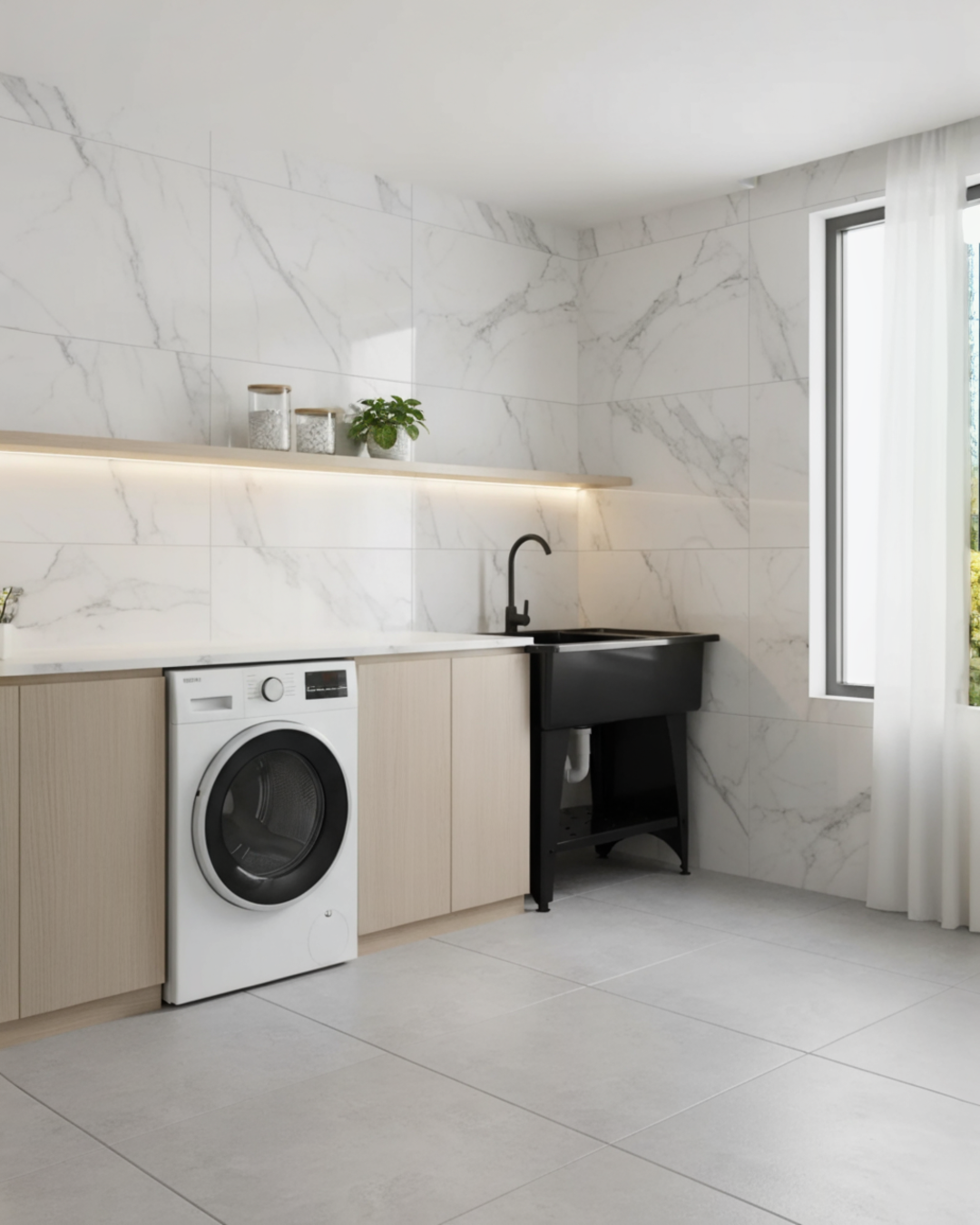 TINA DE LAVANDERÍA - PLÁSTICO - 82*57*76CM - NEGRO