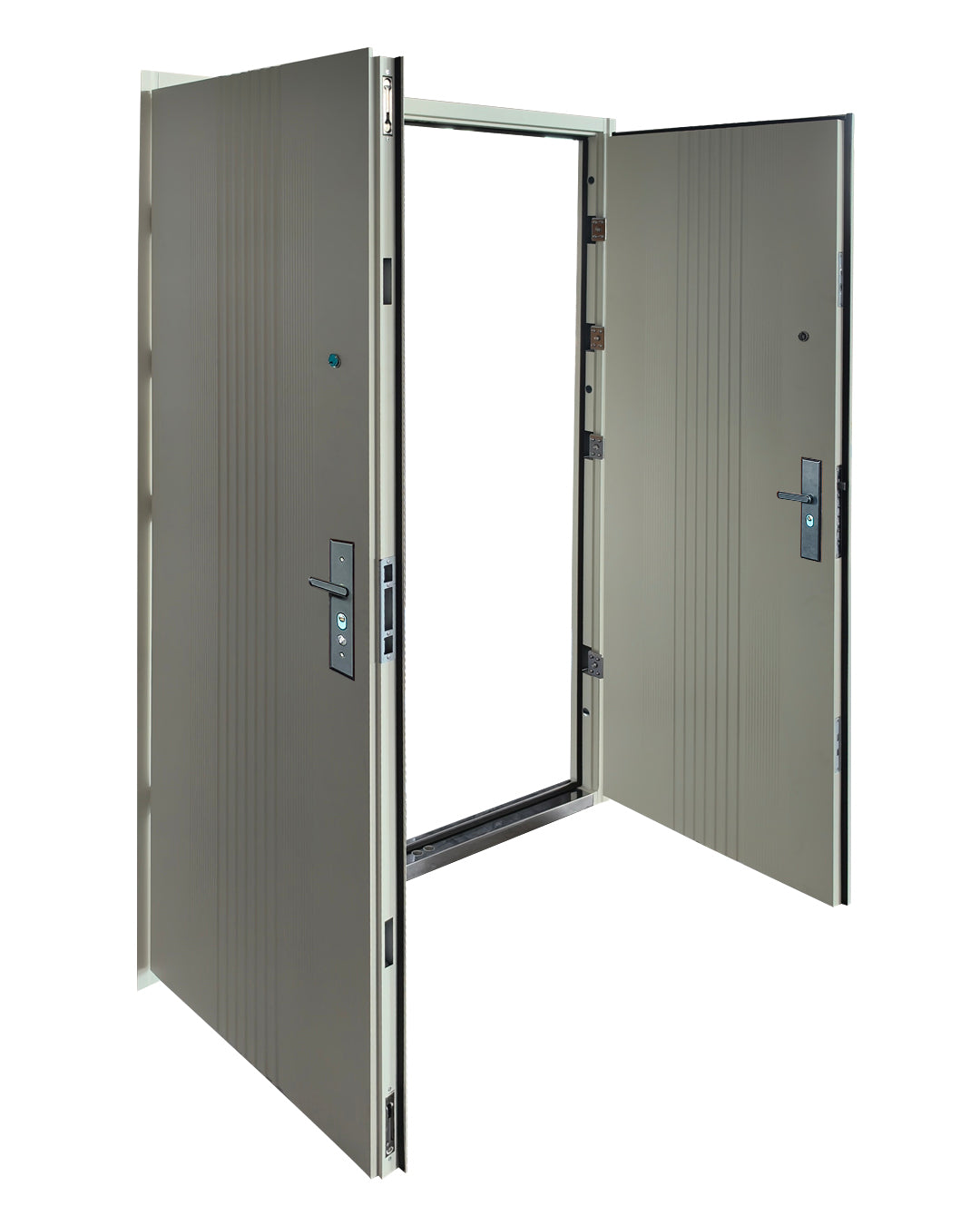PUERTA DE SEGURIDAD DOBLE MULTIPUNTOS - 1.50M X 2.15M X 50MM - BLANCO MATE