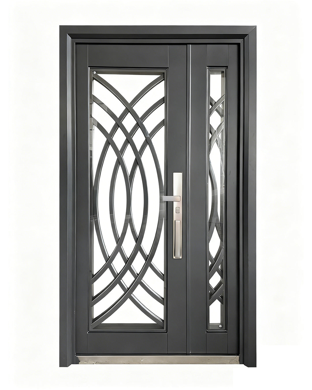 Puerta de Seguridad Multipunto con Vidrio | Aleación de Zinc | 1.20 x 2.15 m | Diseño Moderno