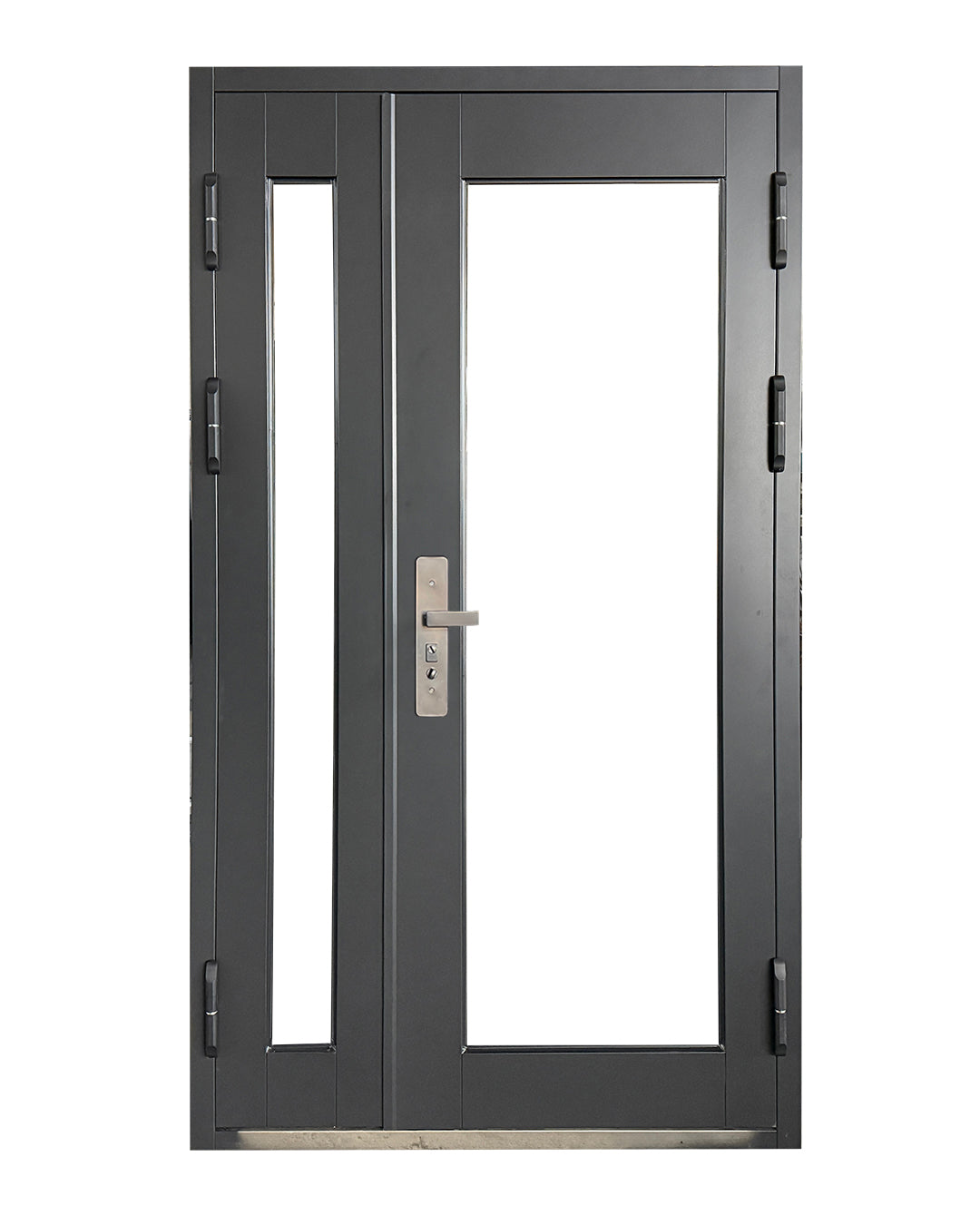 Puerta de Seguridad Multipunto con Vidrio | Aleación de Zinc | 1.20 x 2.15 m | Diseño Moderno