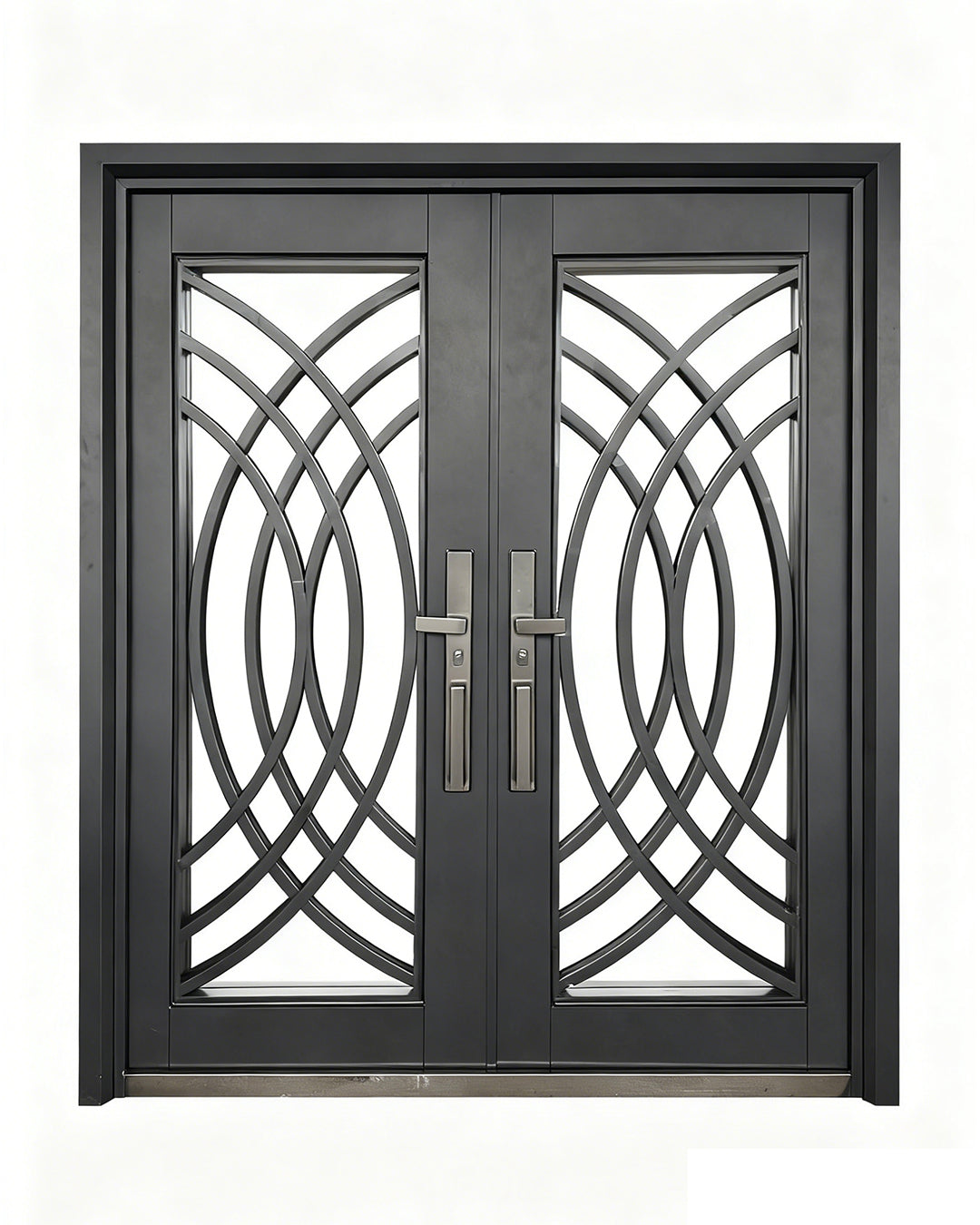 Puerta Doble de Seguridad Multipunto con Vidrio | Aleación de Zinc | 1.80 x 2.15 m | Diseño Moderno