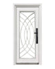 Puerta de Seguridad Multipunto con Vidrio | Aleación de Zinc | 0.97 x 2.15 m | Diseño Moderno I Blanco Mate