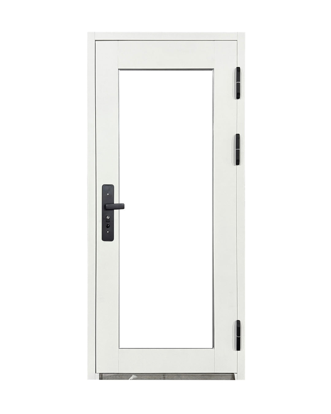 Puerta de Seguridad Multipunto con Vidrio | Aleación de Zinc | 0.97 x 2.15 m | Diseño Moderno I Blanco Mate