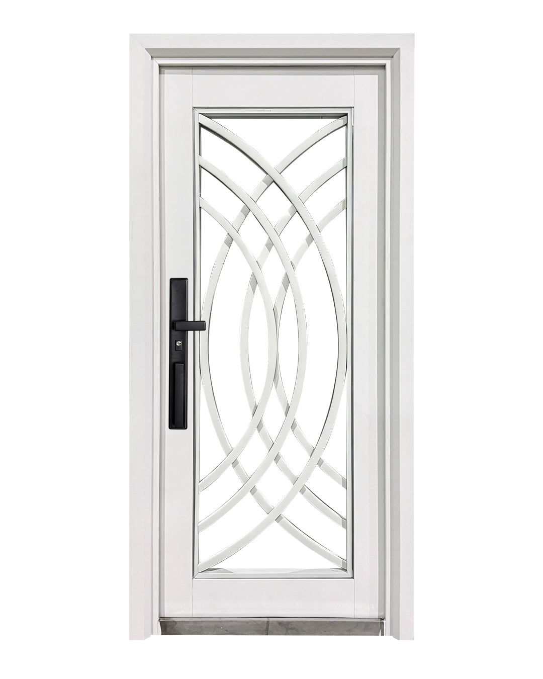 Puerta de Seguridad Multipunto con Vidrio | Aleación de Zinc | 0.97 x 2.15 m | Diseño Moderno I Blanco Mate