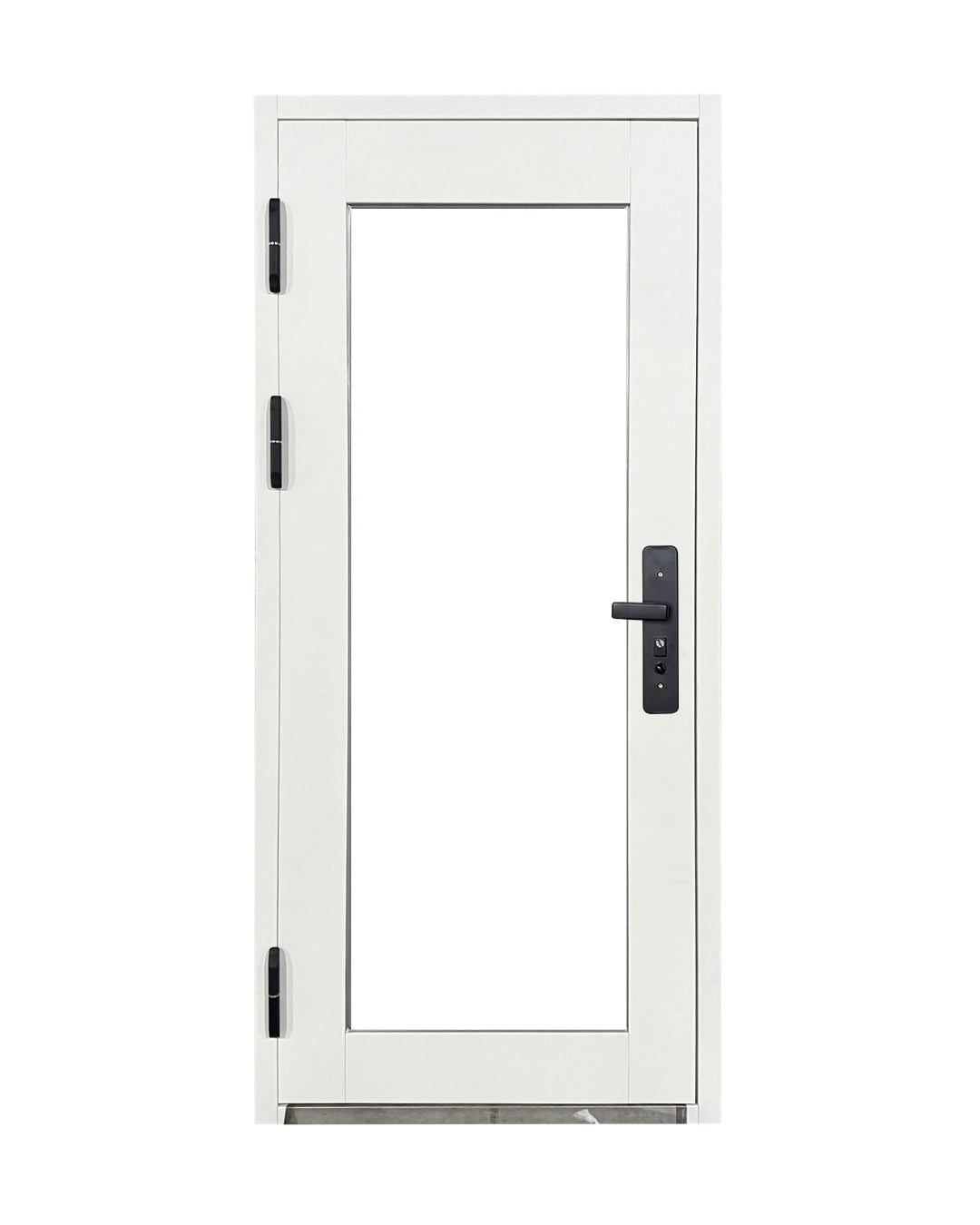 Puerta de Seguridad Multipunto con Vidrio | Aleación de Zinc | 0.97 x 2.15 m | Diseño Moderno I Blanco Mate