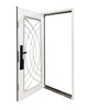 Puerta de Seguridad Multipunto con Vidrio | Aleación de Zinc | 0.97 x 2.15 m | Diseño Moderno I Blanco Mate