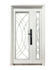 Puerta de Seguridad Multipunto con Vidrio | Aleación de Zinc | 1.20 x 2.15 m | Diseño Moderno I Blanco Mate