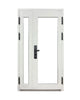 Puerta de Seguridad Multipunto con Vidrio | Aleación de Zinc | 1.20 x 2.15 m | Diseño Moderno I Blanco Mate