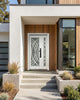 Puerta de Seguridad Multipunto con Vidrio | Aleación de Zinc | 1.20 x 2.15 m | Diseño Moderno I Blanco Mate
