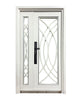 Puerta de Seguridad Multipunto con Vidrio | Aleación de Zinc | 1.20 x 2.15 m | Diseño Moderno I Blanco Mate