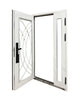Puerta de Seguridad Multipunto con Vidrio | Aleación de Zinc | 1.20 x 2.15 m | Diseño Moderno I Blanco Mate