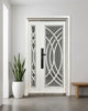Puerta de Seguridad Multipunto con Vidrio | Aleación de Zinc | 1.20 x 2.15 m | Diseño Moderno I Blanco Mate